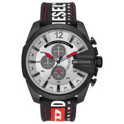 Diesel Men’s Quartz Black Silicone Strap Silver Dial 51mm Watch DZ4512