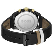 Hugo Boss Men’s Quartz Black Leather Strap Black Dial 44mm Watch 1514003