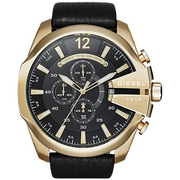 Diesel Men’s Quartz Black Leather Strap Black Dial 51mm Watch DZ4344