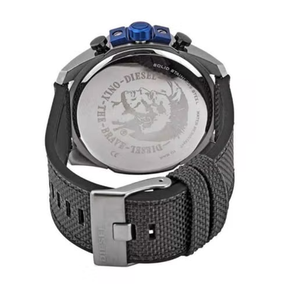 Diesel Men’s Quartz Black Silicone & Nylon Strap Grey Dial 51mm Watch DZ4500