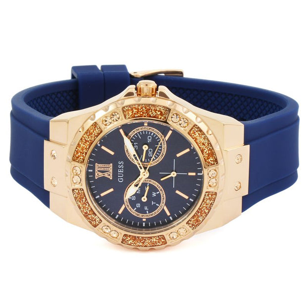 Guess Women’s Quartz Blue Silicone Strap Blue Dial 38mm Watch W1053L1