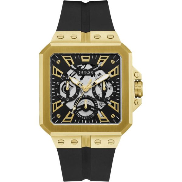 Guess Men’s Quartz Black Silicone Strap Black Dial 42mm Watch GW0637G2