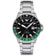 Emporio Armani Men’s Quartz Silver Stainless Steel Black Dial 42mm Watch AR11589