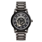 Emporio Armani Men’s Automatic Grey Stainless Steel Black Dial 43mm Watch AR60010