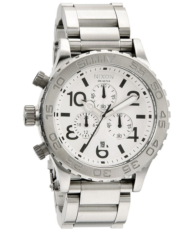 Nixon Men's A037-100 Stainless-Steel Analog White Dial Watch