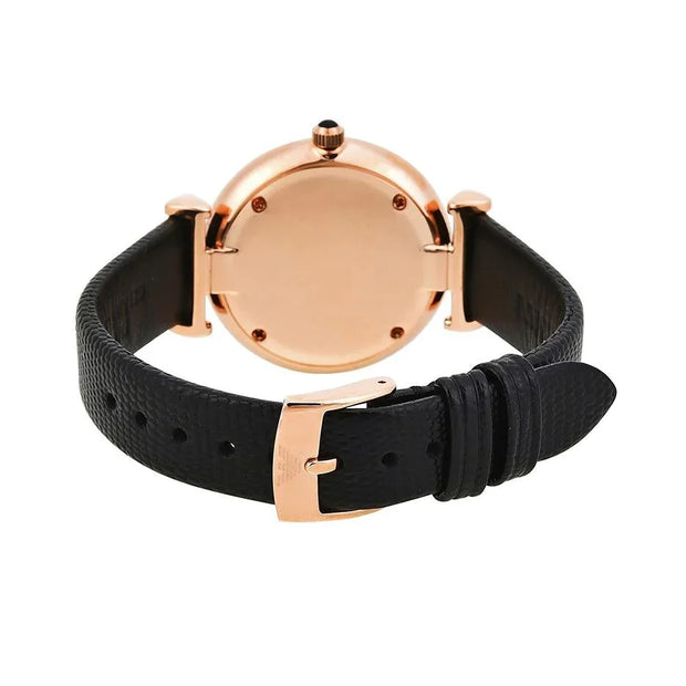 Emporio Armani Women’s Quartz Leather Strap Black Mother of Pearl Dial 32mm Watch AR11060