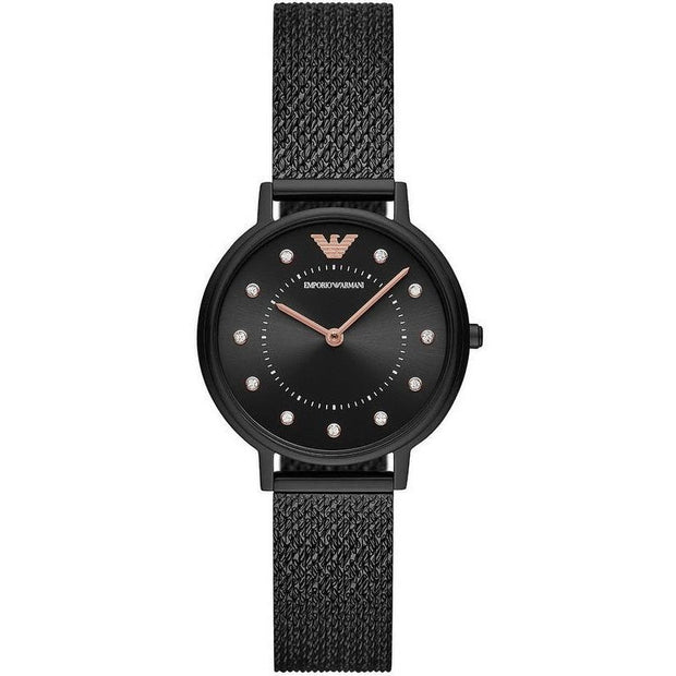 Emporio Armani Women’s Quartz Stainless Steel Black Dial 32mm Watch AR11252