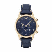 Emporio Armani Men’s Quartz Leather Strap Blue Dial 43mm Watch AR1862