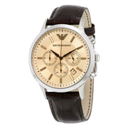 Emporio Armani Men’s AR2433 Dress Brown Leather Watch- NEW ORIGINAL