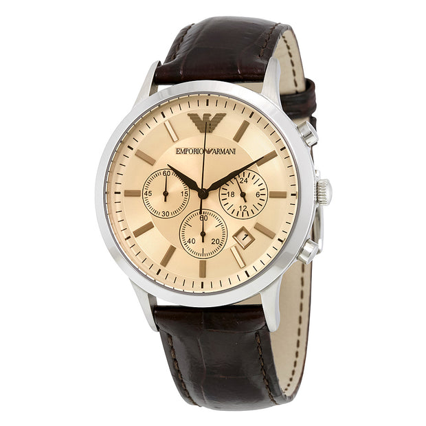 Emporio Armani Men’s AR2433 Dress Brown Leather Watch- NEW ORIGINAL