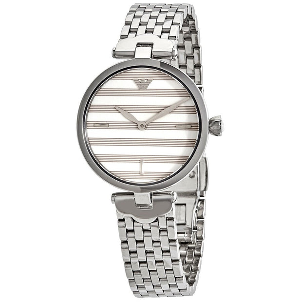 Emporio Armani Women’s Analog Stainless Steel White Dial 32mm Watch AR11195