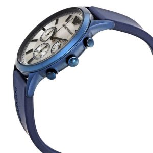 Emporio Armani Men’s Chronograph Quartz Silicone Strap Silver Dial 44mm Watch AR11026