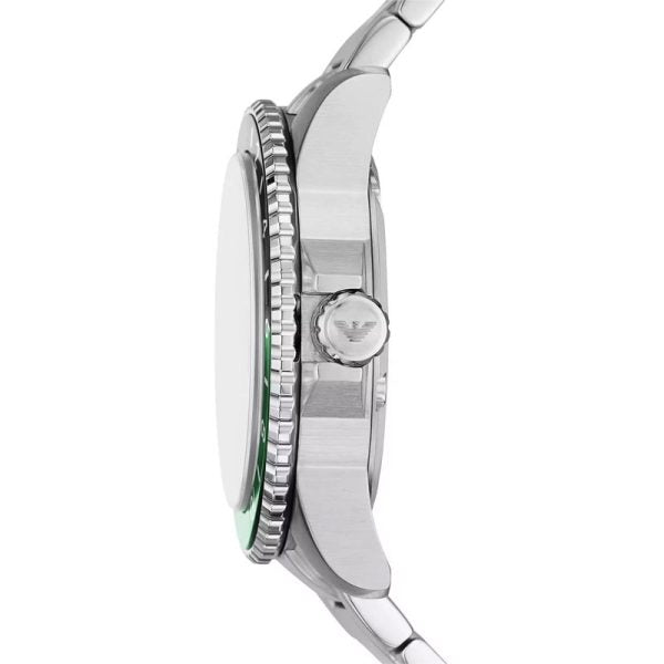 Emporio Armani Men’s Quartz Silver Stainless Steel Black Dial 42mm Watch AR11589