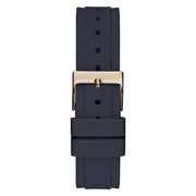 Guess Women’s Quartz Blue Silicone Strap Rose Gold Dial 36mm Watch GW0484L2