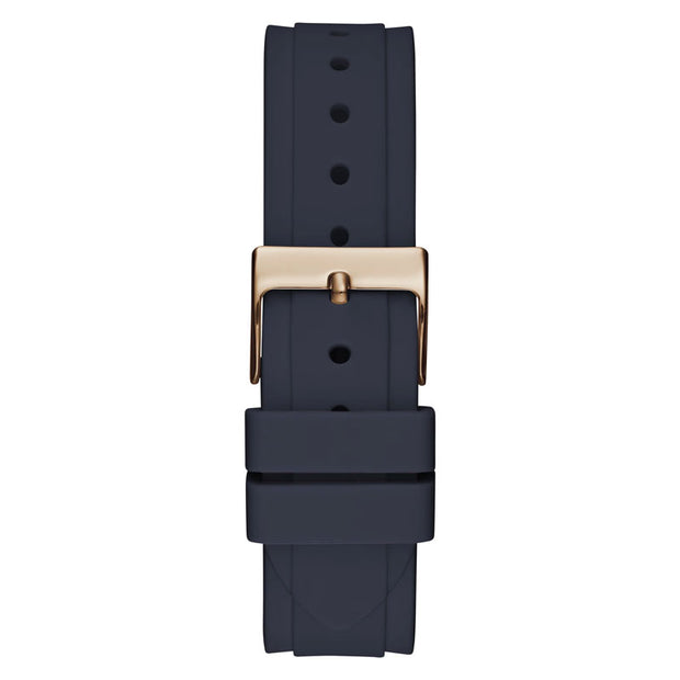 Guess Women’s Quartz Blue Silicone Strap Rose Gold Dial 36mm Watch GW0484L2