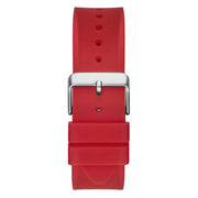 Guess Men’s Quartz Red Silicone Strap Black Dial 42mm Watch GW0203G5