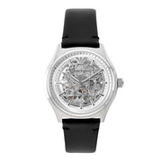 Emporio Armani Men’s Automatic Black Leather Strap White Dial 43mm Watch AR60003