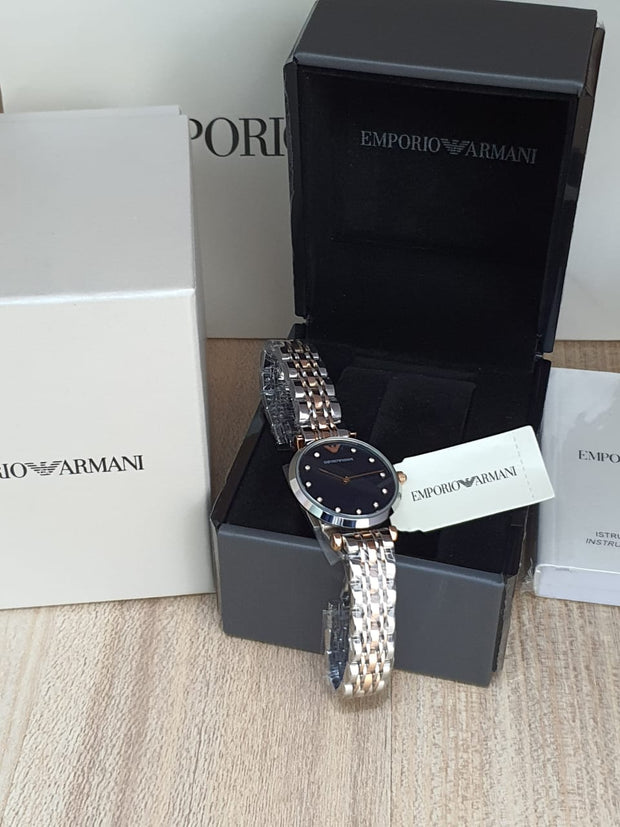 Emporio Armani Women’s Quartz Stainless Steel Blue Dial 32mm Watch AR11092