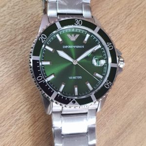 Emporio Armani Men’s Quartz Stainless Steel Green Dial 42mm Watch AR11338