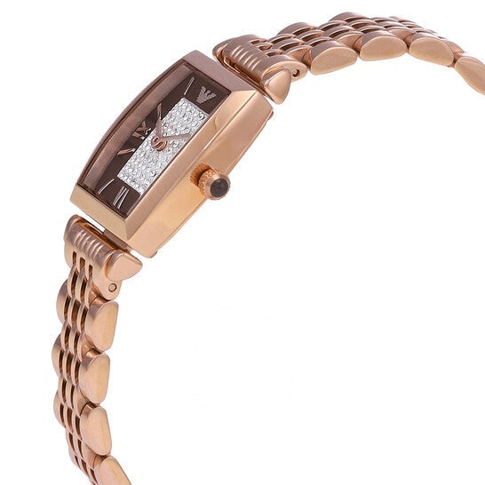Emporio Armani Women’s Quartz Stainless Steel Brown Crystal Pave Dial 26mm Watch AR11407