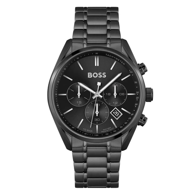 Hugo Boss Men’s Chronograph Quartz Stainless Steel Black Dial 44mm Watch 1513960