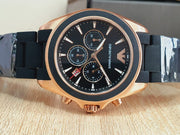 Emporio Armani Men’s Analogue Quartz Silicone & Stainless Steel Black Dial 44mm Watch AR6066
