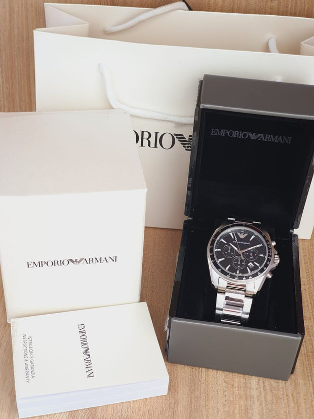 Emporio Armani Men’s Chronograph Quartz Stainless Steel Black Dial 44mm Watch AR6098