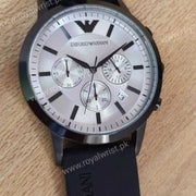 Emporio Armani Men’s Analogue Quartz Silicone Strap Silver Dial 43mm Watch AR11048