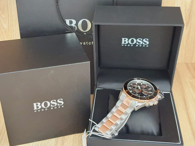 Hugo Boss Men’s Chronograph Quartz Stainless Steel Black Dial 48mm Watch 1513705