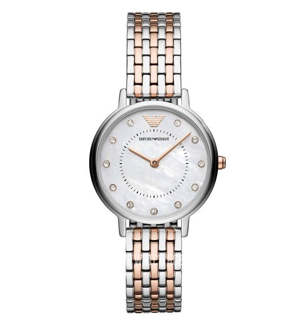Emporio Armani Women’s Quartz Stainless Steel Mother of Pearl Dial 28mm Watch AR11094