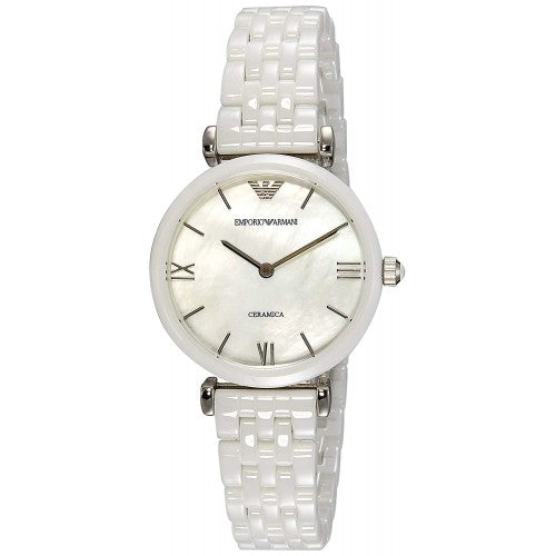 Emporio Armani Women’s Quartz Ceramic Mother of Pearl 30mm Watch AR1485