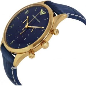 Emporio Armani Men’s Quartz Leather Strap Blue Dial 43mm Watch AR1862