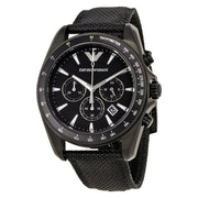 Emporio Armani Men’s Quartz Black Nylone Strap Black Dial 44mm Watch AR6131