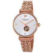 Emporio Armani Women’s Automatic Stainless Steel Silver Open Heart Dial 34mm Watch AR60023