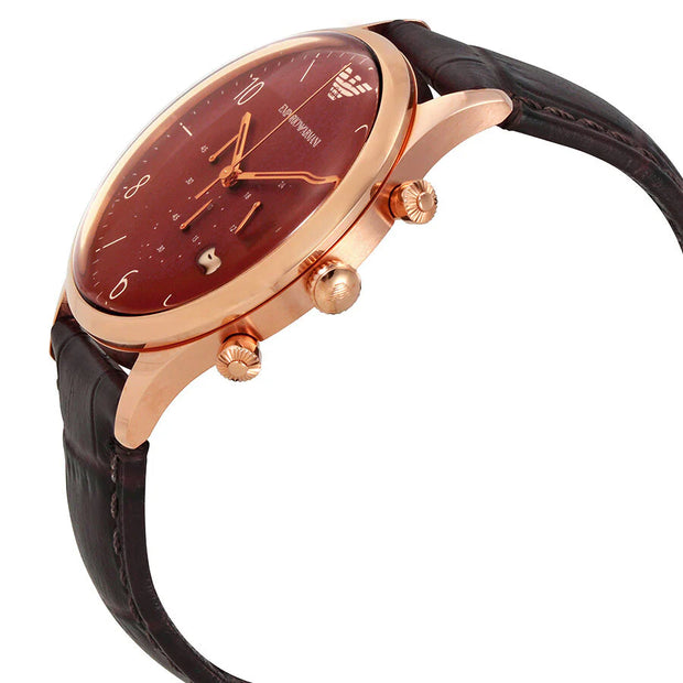 Emporio Armani Men’s Quartz Dark Brown Leather Strap Brown Dial 43mm Watch AR1890/1