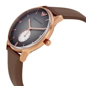 Emporio Armani Men’s Quartz Leather Strap Grey Dial 38mm Watch AR1723