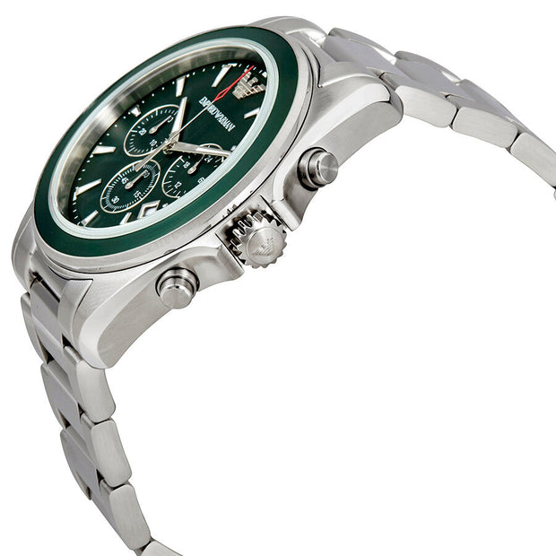 Emporio Armani Men’s Chronograph Quartz Stainless Steel Green Dial 43mm Watch AR6090