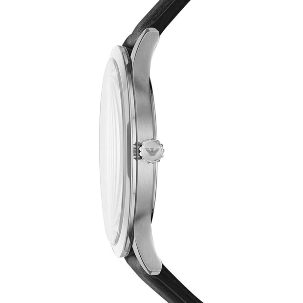 Emporio Armani Men’s Quartz Leather Strap Black Dial 44mm Watch AR11210