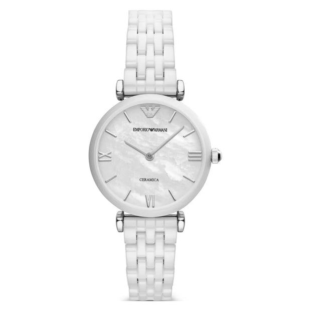 Emporio Armani Women’s Quartz Ceramic Mother of Pearl 30mm Watch AR1485