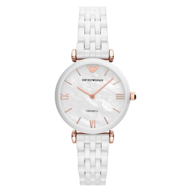 Emporio Armani Women’s Quartz Stainless Steel Mother of pearl Dial 30mm Watch AR1486