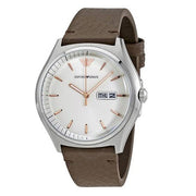 Emporio Armani Men’s Quartz Leather Strap White Dial 43mm Watch AR1999