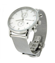 Emporio Armani Men’s Chronograph Quartz Stainless Steel Silver Dial 38mm Watch AR0390