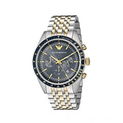 Emporio Armani Men’s Chronograph Two Tone Stainless Steel Blue Dial 46mm Watch AR8030