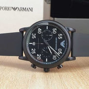 Emporio Armani Men’s Chronograph Quartz Leather Strap Black 43mm Watch AR11133