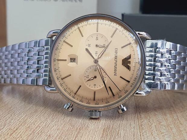 Emporio Armani Men’s Quartz Analog Display Stainless Steel Strap 43mm Watch AR11239
