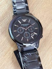Emporio Armani Men’s Chronograph Quartz Stainless Steel Black Dial 47mm Watch AR1451