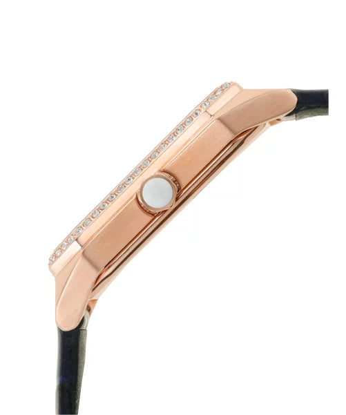 Emporio Armani Women’s Quartz Blue Leather Strap Mother Of Pearl Dial 24mm Watch AR11466