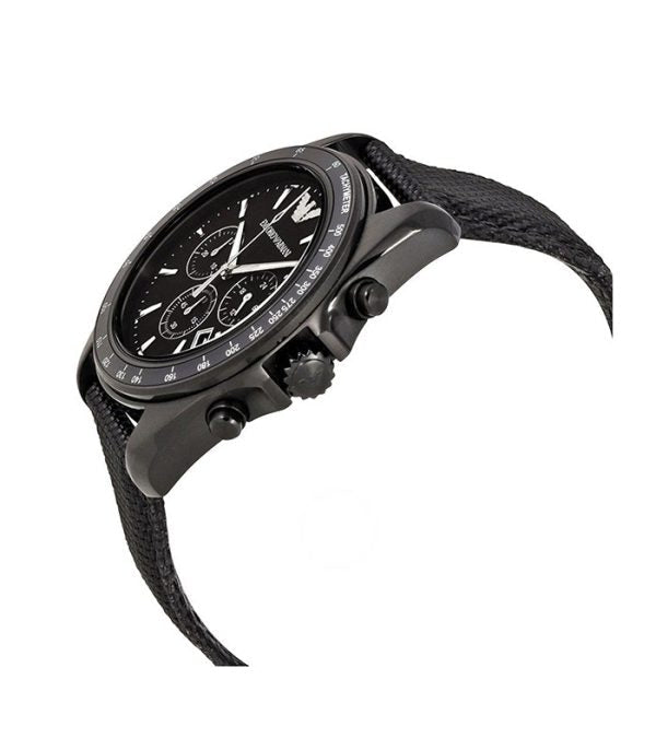 Emporio Armani Men’s Quartz Black Nylone Strap Black Dial 44mm Watch AR6131