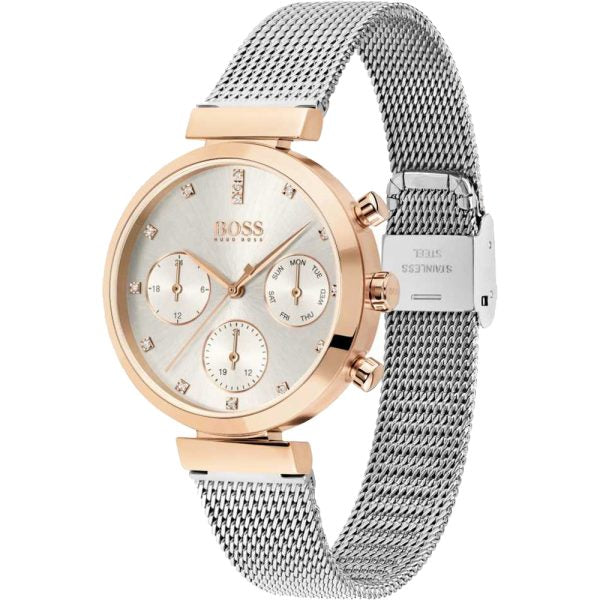Hugo Boss Women’s Quartz Stainless Steel Silver Dial 36 Watch 1502551