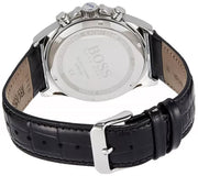 Hugo Boss Men’s Chronograph Leather Strap Black Dial 45mm Watch 1513752